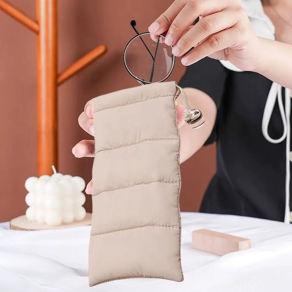 Portable Drawstring Glasses Storage Bag down Cotton Glasses Box Holder Sunglasses Bag Reading Eyewear Case Protector Organizer
