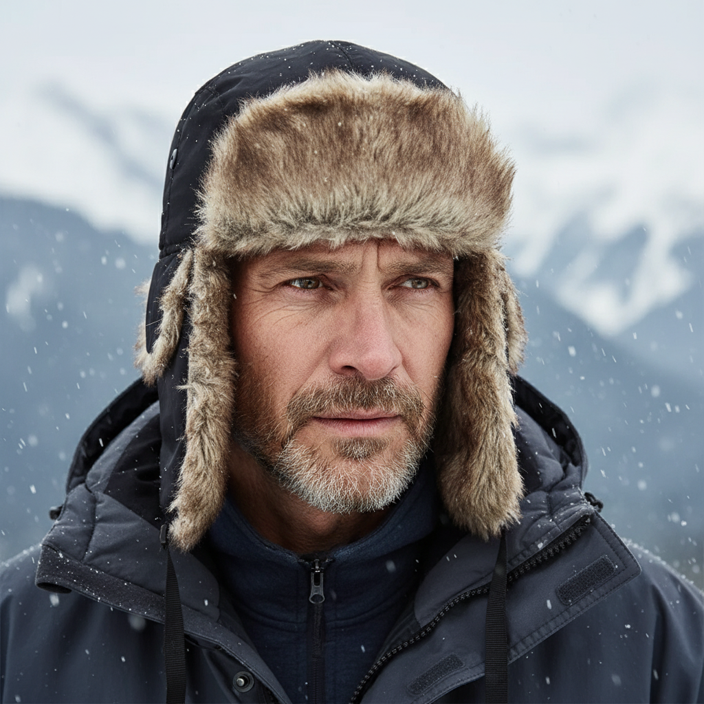 Men’s Waterproof Winter Trapper Hat – Faux Fur Aviator Bomber Cap with Insulated Ear Flaps (Ski & Cold Weather Gear)