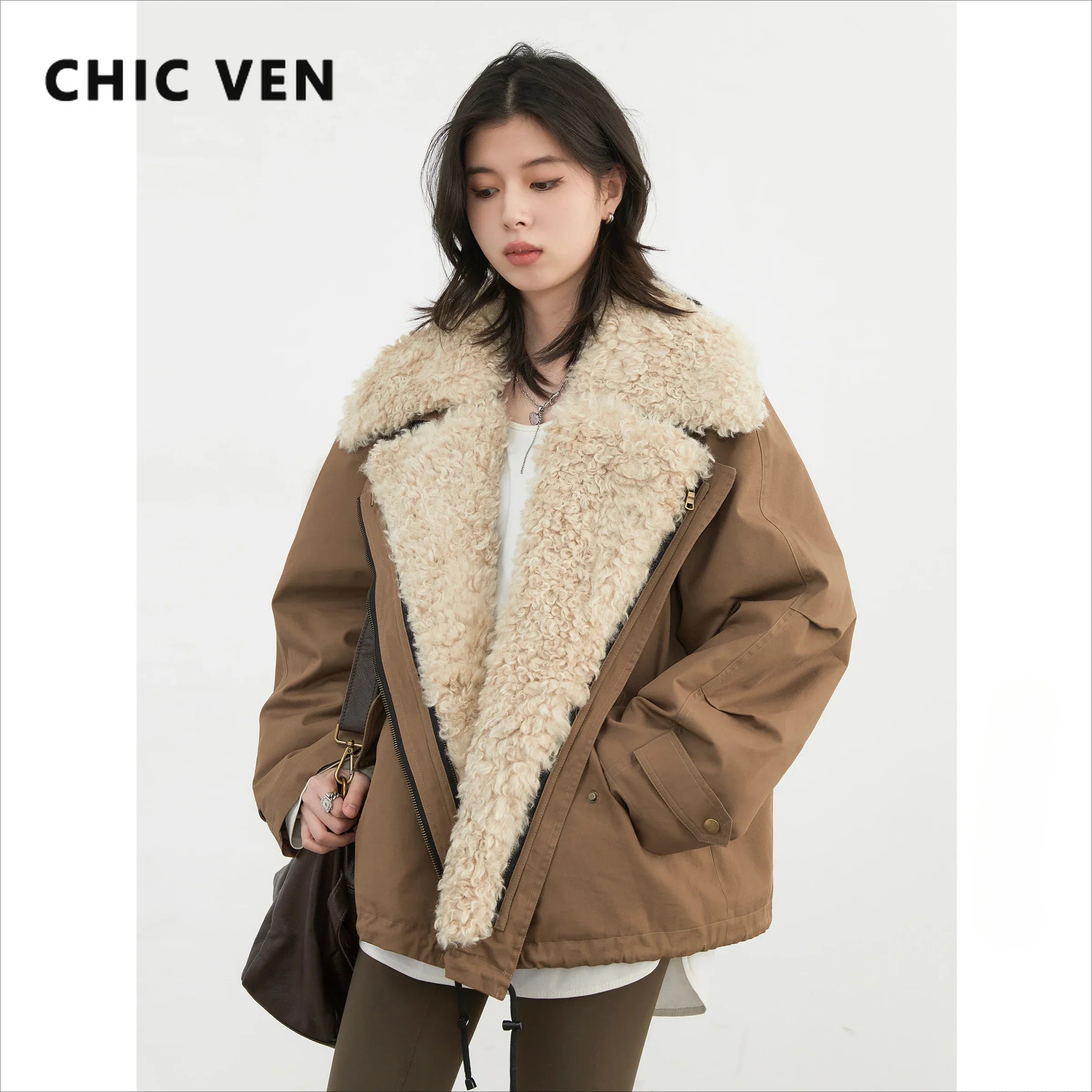 Women Coats Streetwear Loose Casual New Retro Motorcycle Cotton Jacket Thick Warm Female Overcoat Autumn Winter 2024