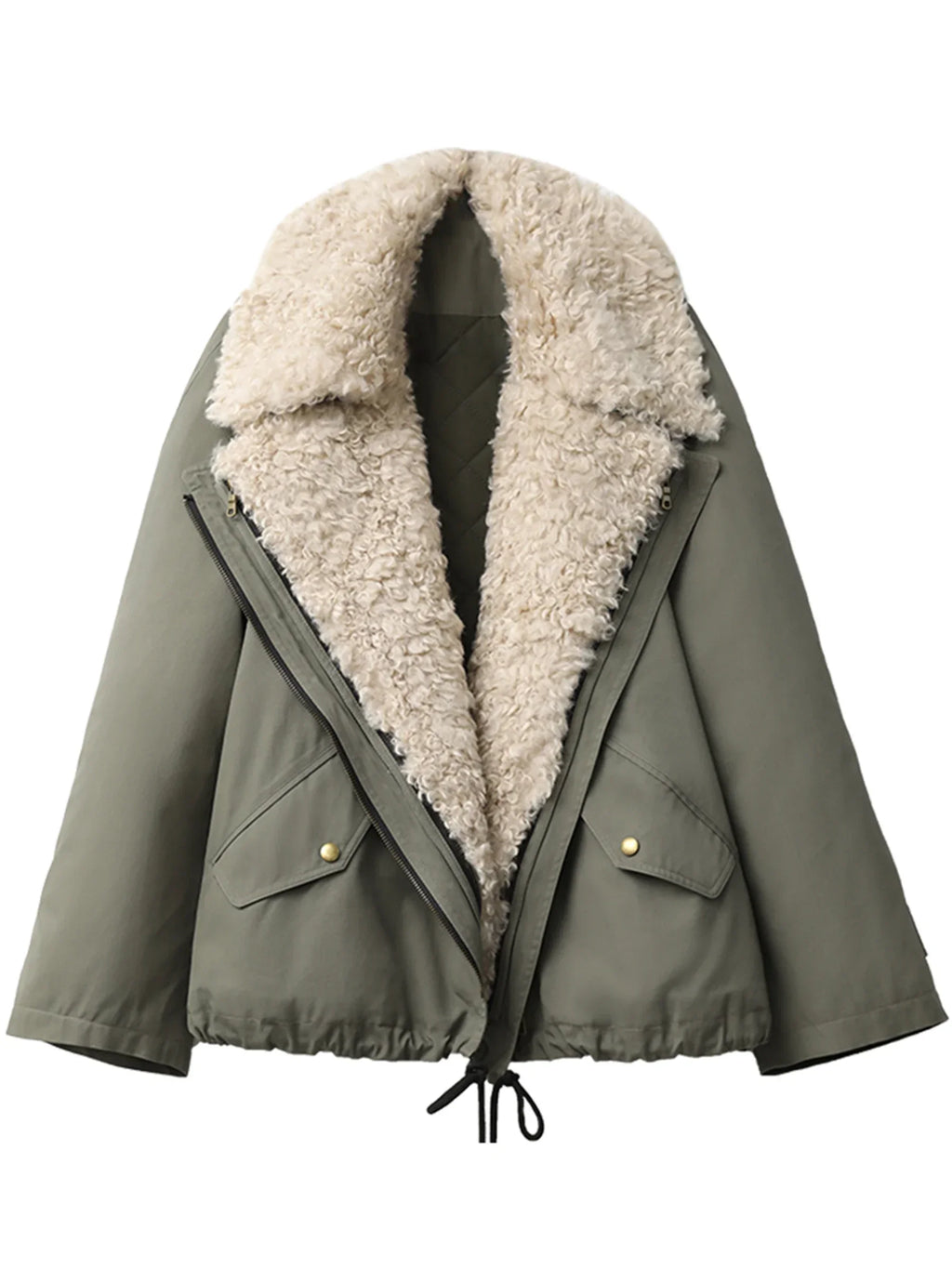 Women Coats Streetwear Loose Casual New Retro Motorcycle Cotton Jacket Thick Warm Female Overcoat Autumn Winter 2024