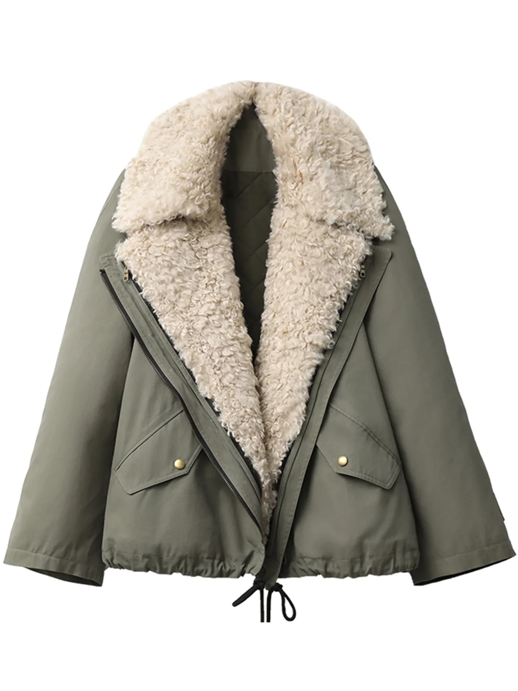 Women Coats Streetwear Loose Casual New Retro Motorcycle Cotton Jacket Thick Warm Female Overcoat Autumn Winter 2024