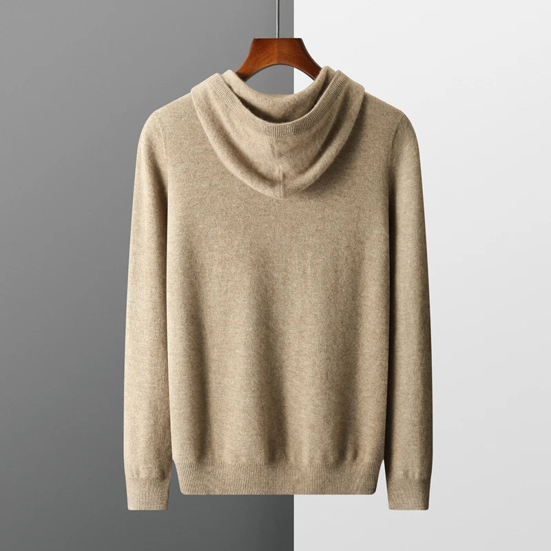 Men'S Female Cashmere One-Piece Ready-To-Wear Hoodie 100% Merino Wool Knitted Sweatshirt Autumn Winter Casual Large Top Long