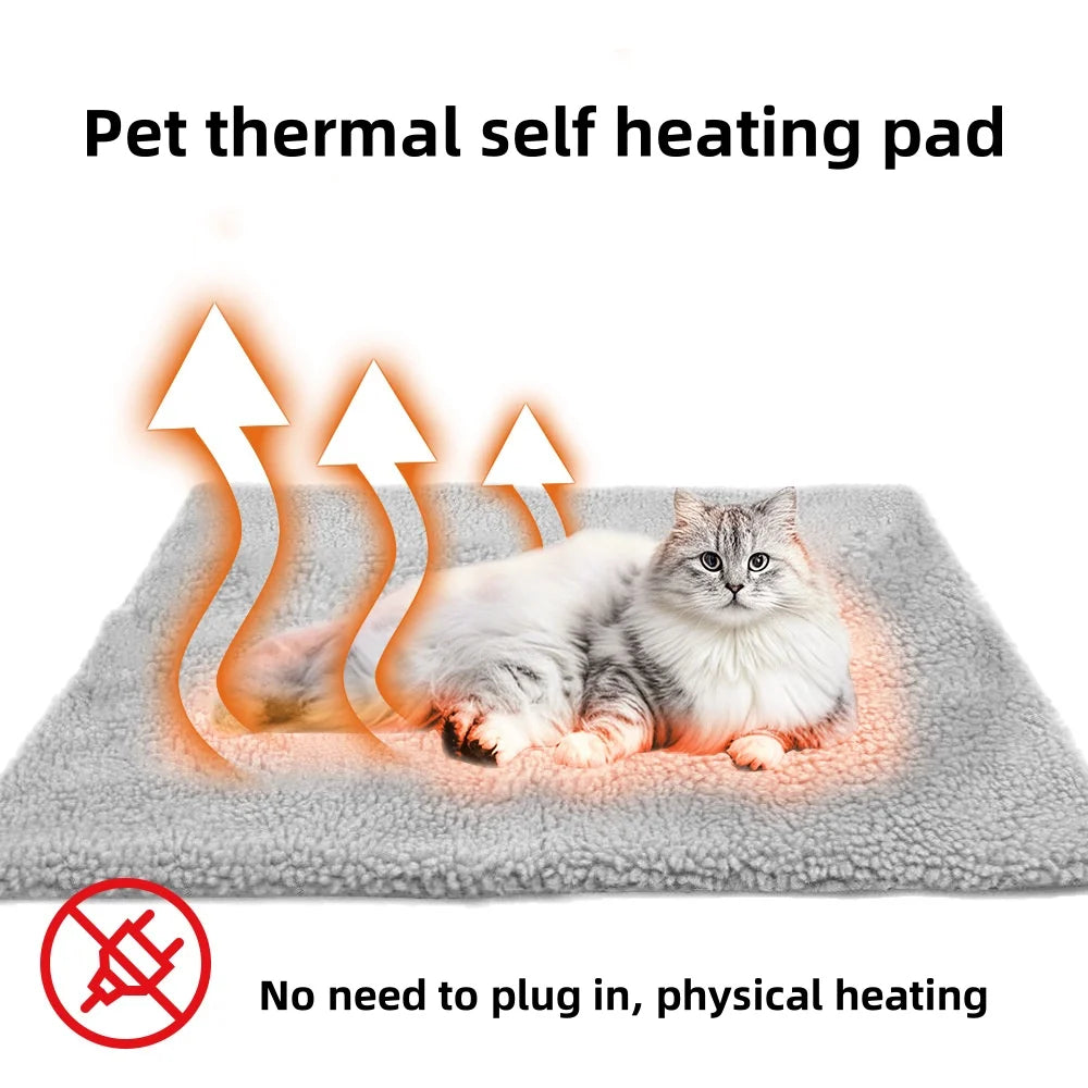 Self-Heating Pet Blanket Pad – Reversible Thermal Mat for Dogs & Cats | Washable, Electricity-Free Comfort