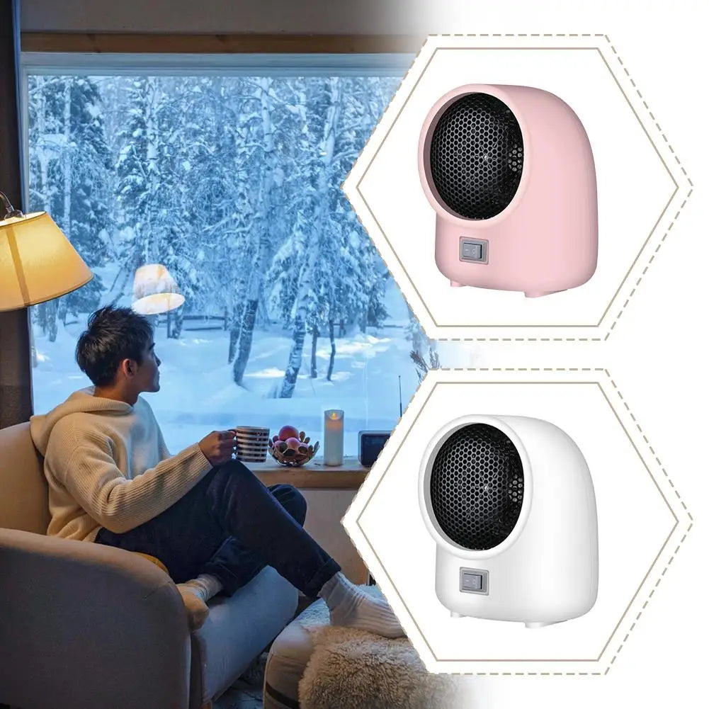 Fan Heater Mini Electric Heater Desktop Quick Heating Home Portable Electric Heater for Home Office Warmer Hand Warmer 110V(US)