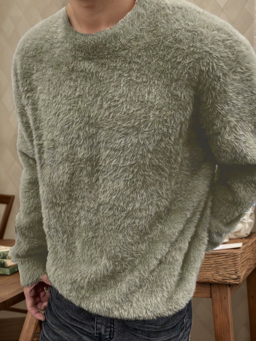 Men'S Soft Cashmere Loose Knit Sweater