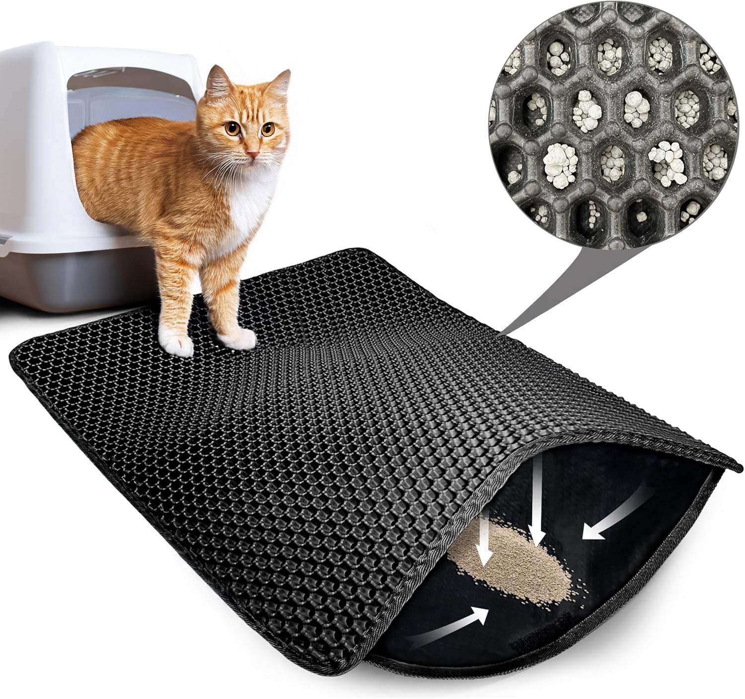 Double-Layer Waterproof Cat Litter Mat – Non-Slip, Washable Litter Trap Pad